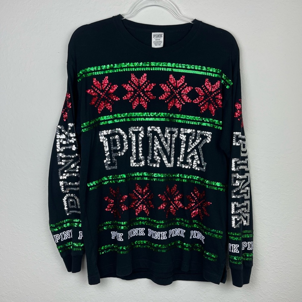 PINK Victoria’s Secret Bling Christmas Long Sleeve